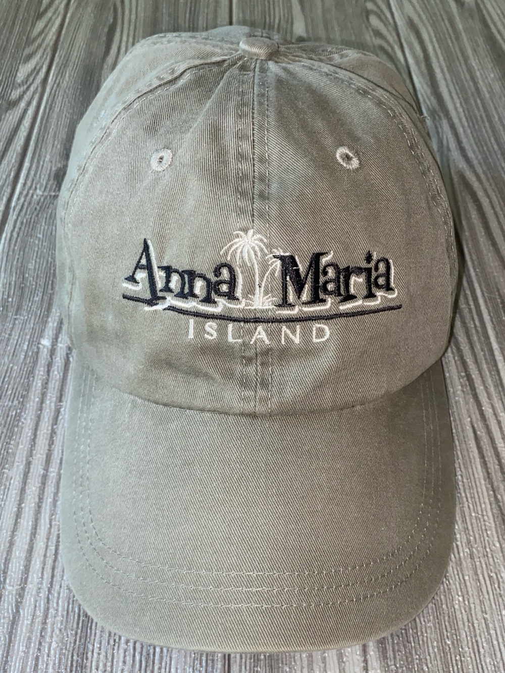 Anna Maria Island Embroidered Baseball Cap - Olive
